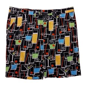 LOUDMOUTH GOLF Men's Shorts Martini Cocktail Drinks Black ~ 42